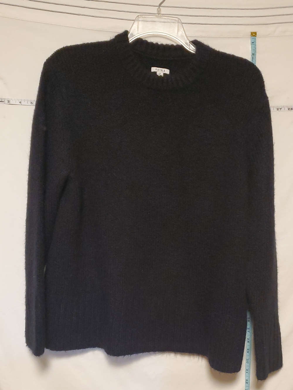 Pistola Women's Black Chunky Knit Sweater Med Office Staple Academia Luxury
